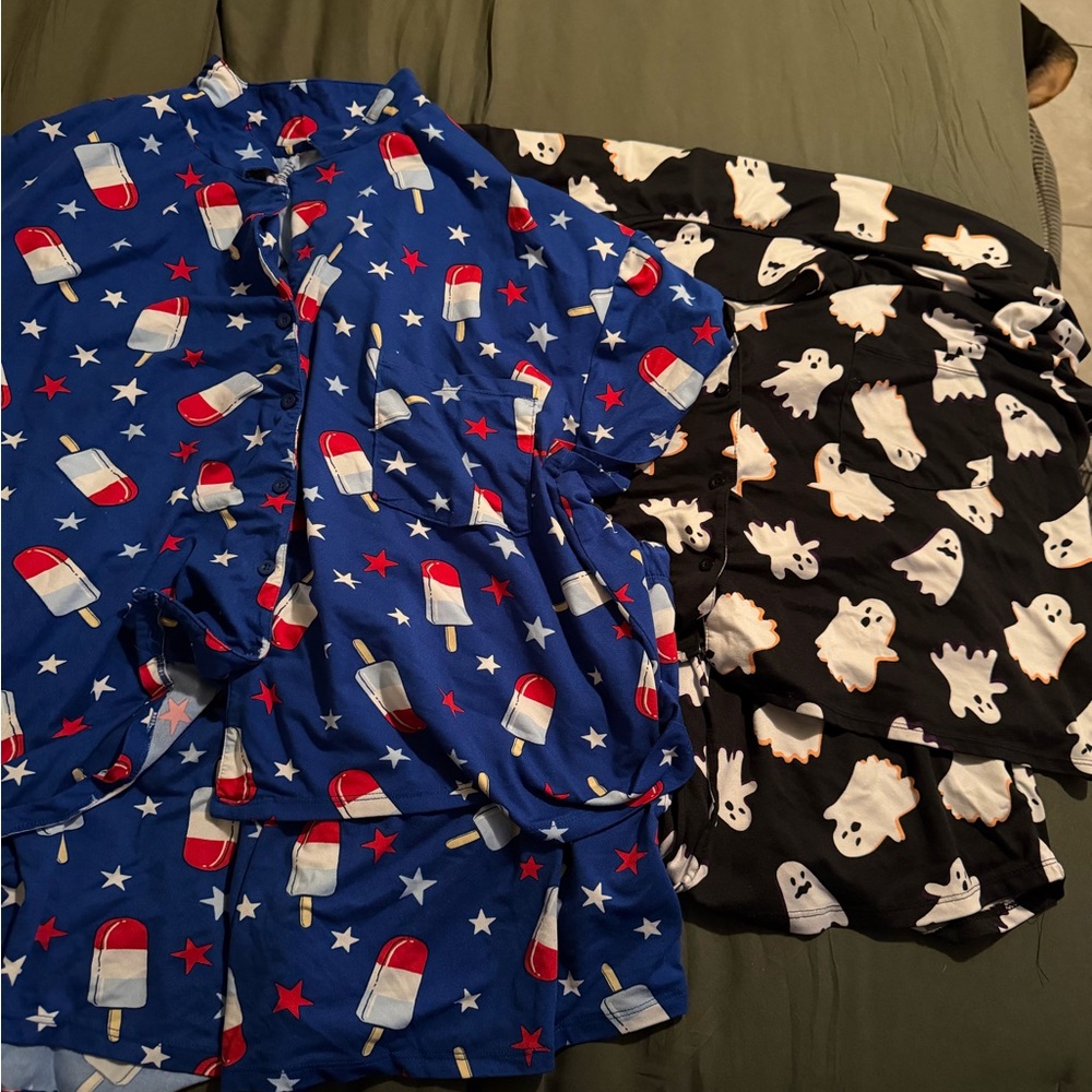 Women's Blue and Black Sleepwear Set